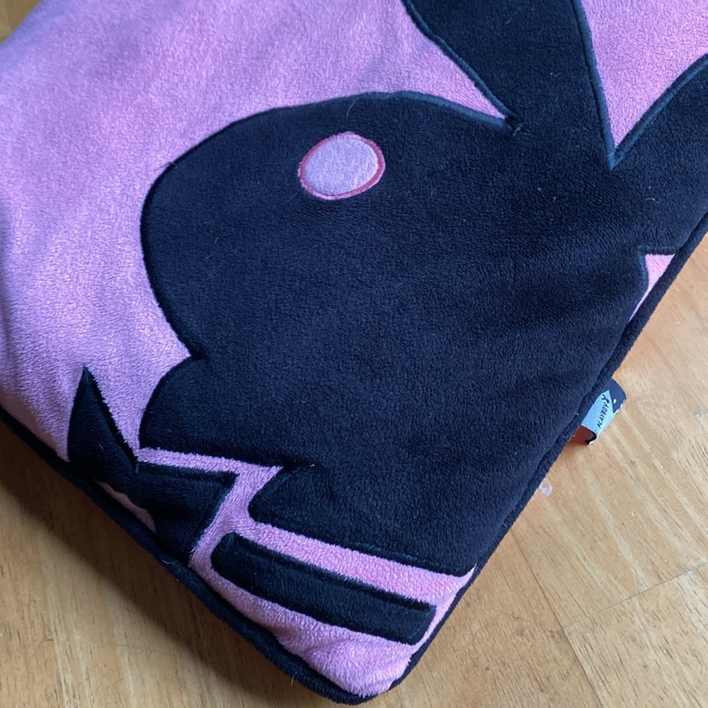 Vintage Playboy Bunny Plush Pillow Black/Pink - Picture 5 of 5